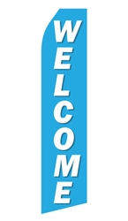 Blue Welcome Econo Stock Flag - 16 Ft. econostock, feather, blade, swooper